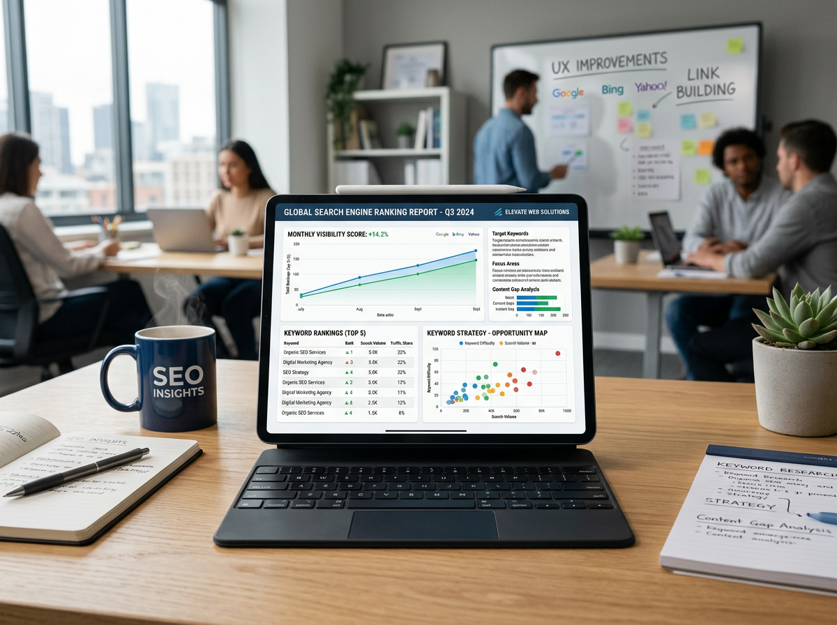 SEO rank tracking reports and keyword analysis